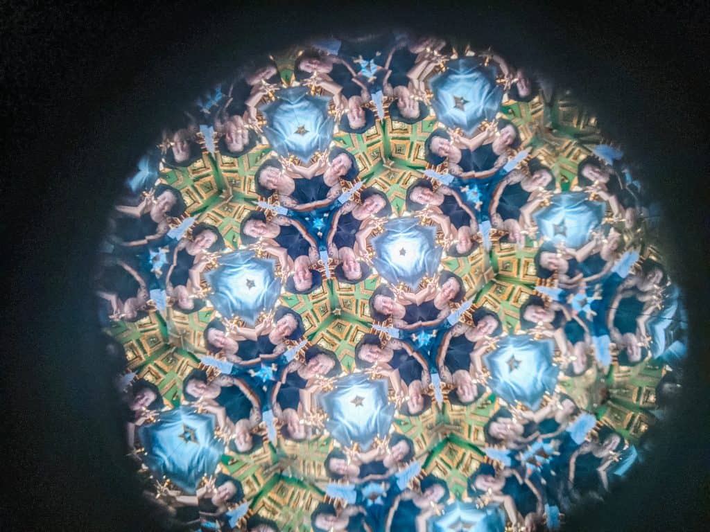 In Jerome Ghost Town, I captured this stunning kaleidoscope image. It features detailed patterns with blue, green, and yellow color, creating mesmerizing geometric designs. This photo truly reflects the town's lively artistic spirit.