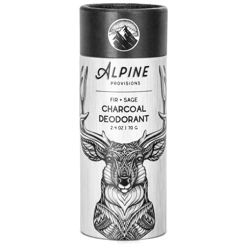 A tube of Alpine Provisions Fir + Sage Charcoal Deodorant, an eco-friendly deodorant option highlighted in the sustainable gift guide.