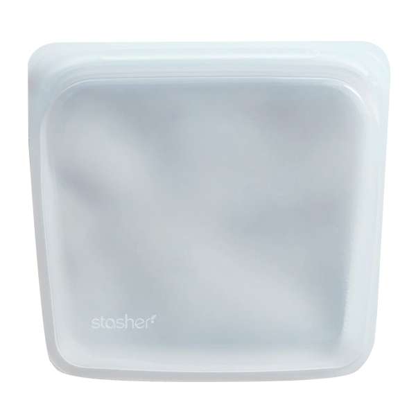 A reusable silicone storage bag, an ideal solution for food storage in a camper conversion van.