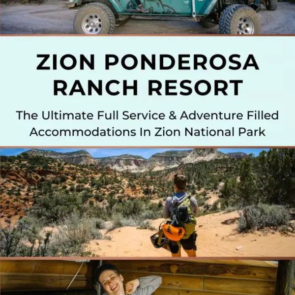 View of Zion Ponderosa Ranch Resort, with expansive views of red rock formations and green fields. The resort offers a perfect blend of outdoor adventure and relaxation, making it an ideal destination for nature lovers and those looking to explore Zion National Park.