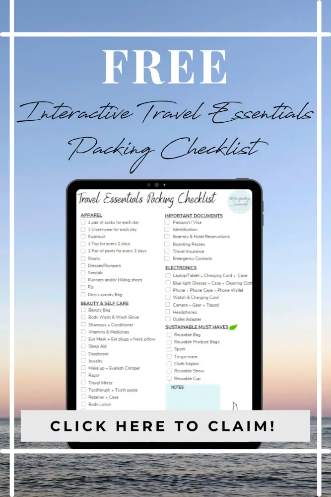 A neatly organized packing list for vacation, with essentials like clothes, toiletries, and accessories checked off. It’s a great reminder of how a well-prepared packing list can make your trip easier and stress-free.