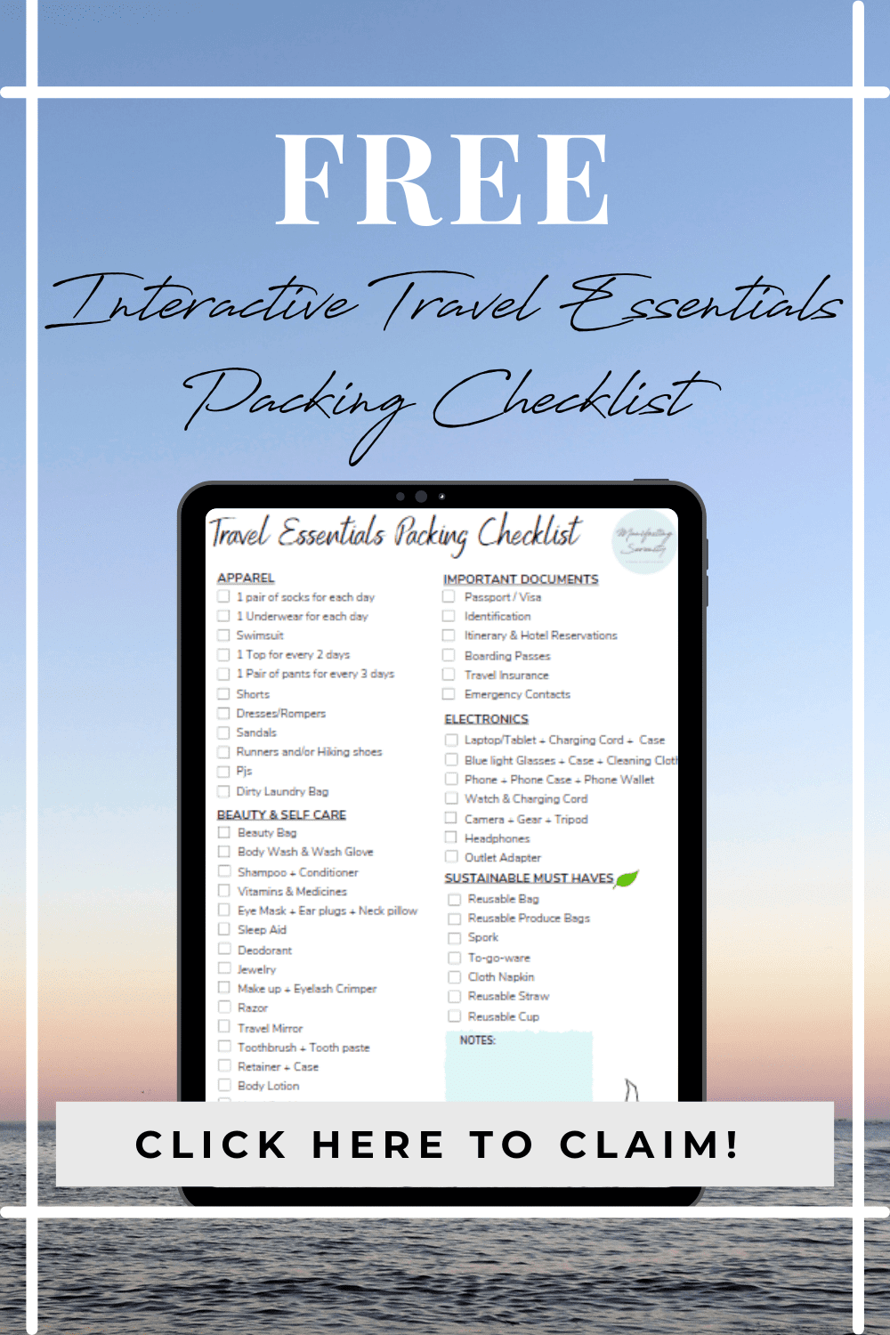 Travel Essentials Checklist