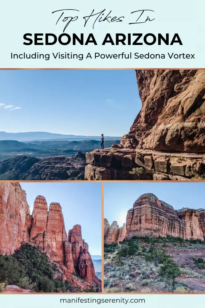 A stunning view of Sedona's red rock formations, with sunlight filtering through the clouds, creating a peaceful and energetic atmosphere. This scene captures the essence of the Sedona vortex, a place known for its unique spiritual energy and natural beauty.