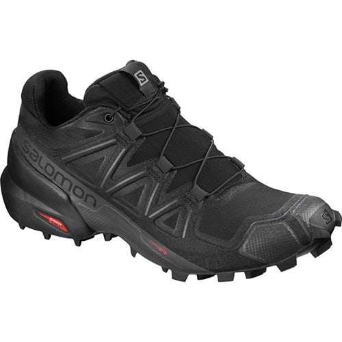 Black hiking shoe with rugged traction, ideal for exploring rocky trails like those found at Shi Shi Beach Olympic National Park.