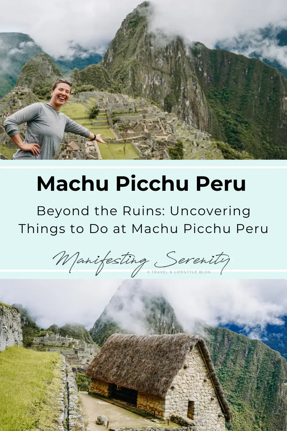 I'm standing at Machu Picchu, surrounded by ancient Incan ruins and stunning mountain views. The clear sky and lush hills make the scene even more breathtaking, capturing the essence of exploring this iconic site.