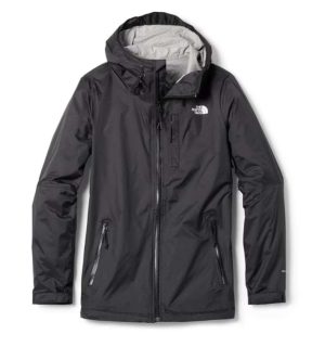 A black, hooded, lightweight jacket with a zippered front and pockets is perfect for staying comfortable and protected from the elements during outdoor activities at a Vipassana Meditation Retreat.